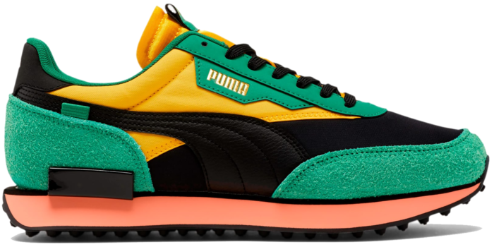 Puma Future Rider Game On Black Green Yellow
