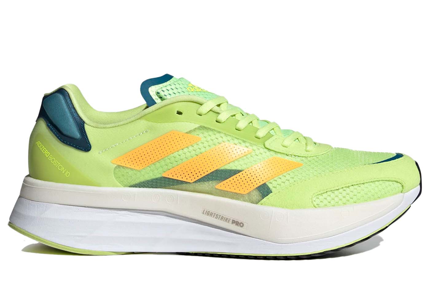 Adidas Adizero Boston 10 Pulse Lime Flash Orange Teal