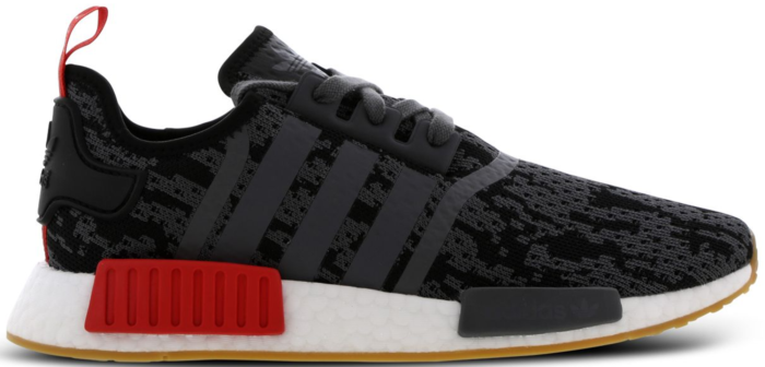 Adidas NMD R1 Black Grey Red Gum (Foot Locker Exclusive)