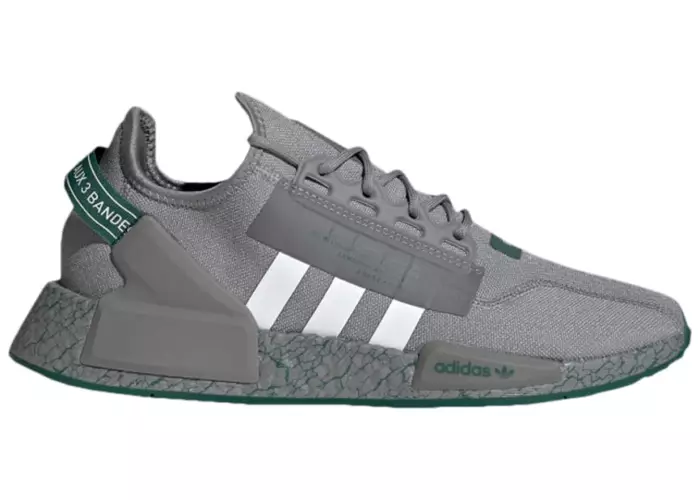 Adidas NMD R1 V2 Crackled Grey Collegiate Green