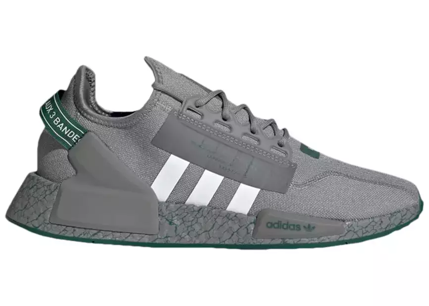 Adidas NMD R1 V2 Crackled Grey Collegiate Green