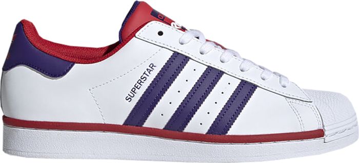 Adidas Superstar White Purple Scarlet