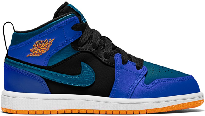 Air Jordan 1 Mid Racer Blue Green Abyss (PS)