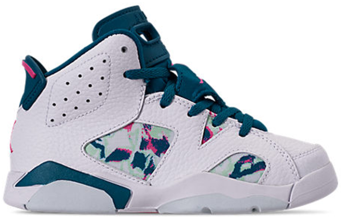 Air Jordan 6 Retro White Laser Fuchsia Green Abyss (PS)