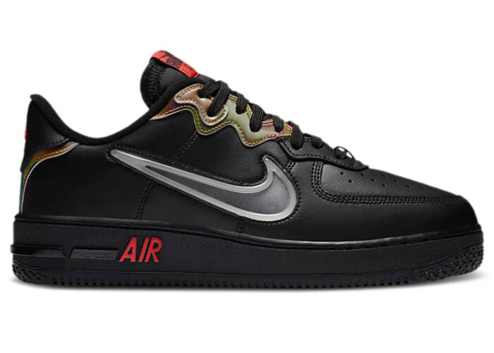 Nike Air Force 1 React Black Glow Habanero Red