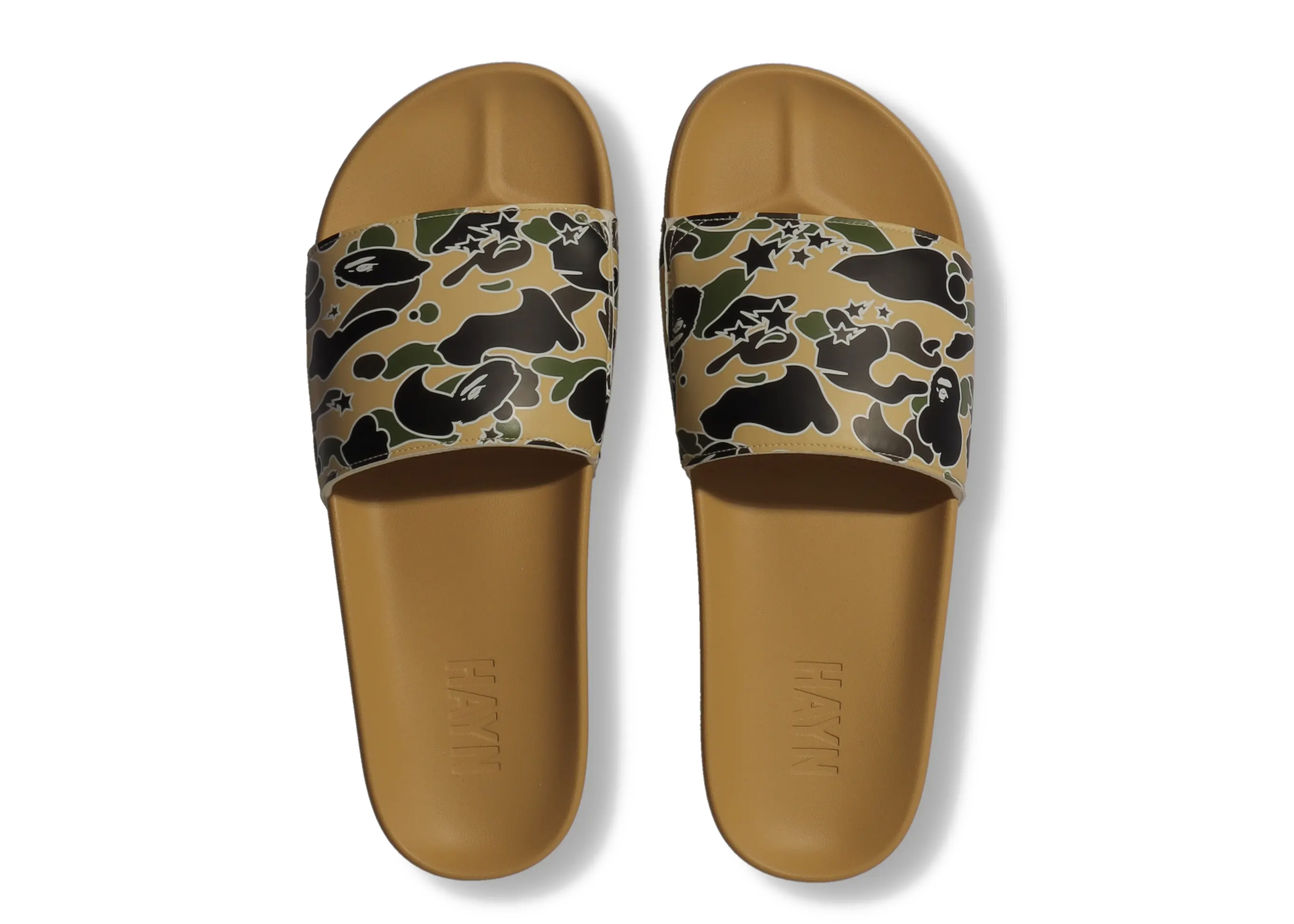A Bathing Ape Hayn Slide Yellow Sta Camo