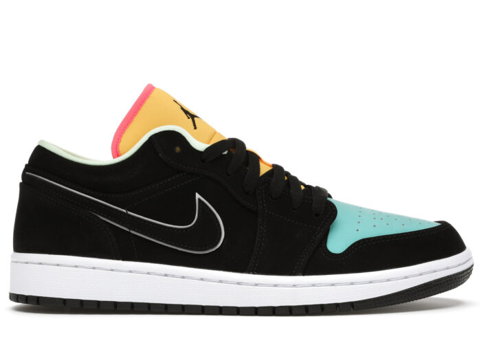 Air Jordan 1 Low Black Aurora Green Laser Orange