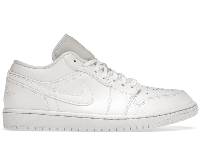 Air Jordan 1 Low Triple White Tumbled Leather