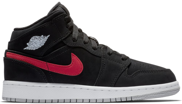 Air Jordan 1 Mid Multi-Color Swoosh Black (GS)