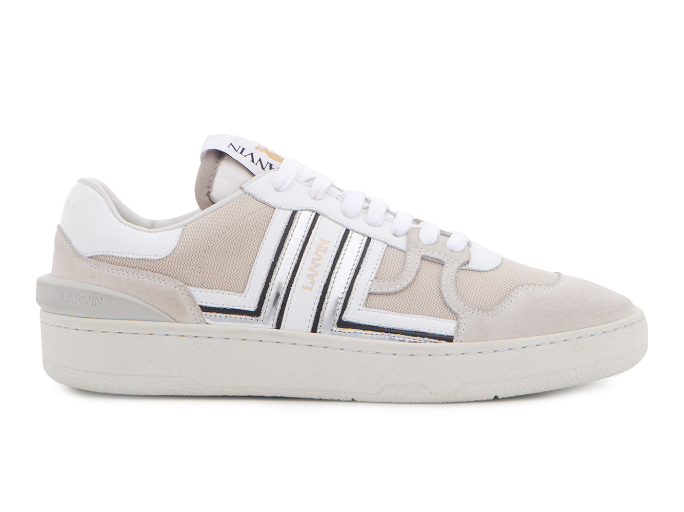 Lanvin Clay Low Top White Silver Black