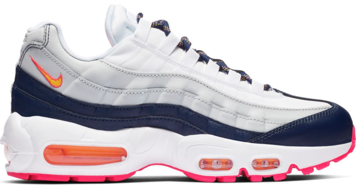 Nike Air Max 95 Midnight Navy Pure Platinum Laser Orange (W)