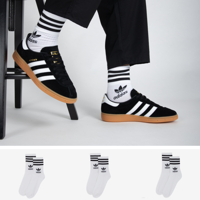 Adidas Originals Chaussettes Mid Cut Crew Lotx3 Blanc