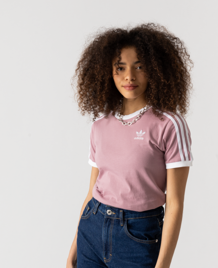 Adidas Originals Tee Shirt 3 Stripes Violet