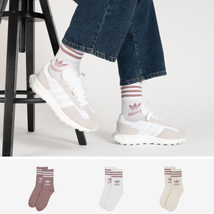 Adidas Originals Chaussettes X3 Mid Cut Beige/marron/blanc