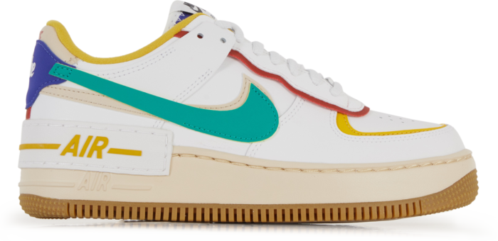 Nike Air Force 1 Shadow Beige/vert/jaune/bordeaux