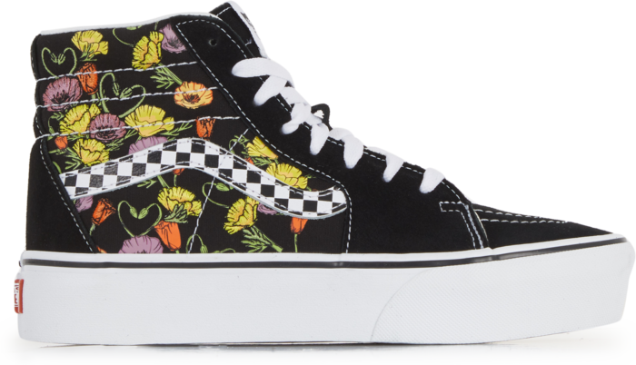 Vans Sk8-hi Platform Poppy Checkerboard Noir/rose/jaune
