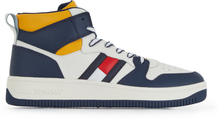 Tommy Jeans Mid Basket Blanc/marine/jaune