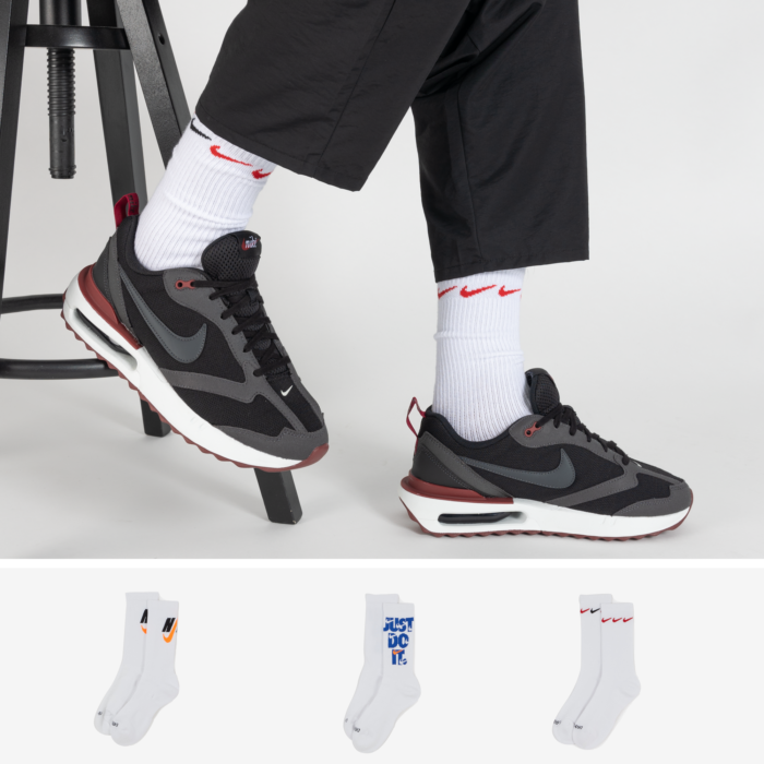 Nike Chaussettes Everyday Plus Crew Lotx3 Blanc/multicolore