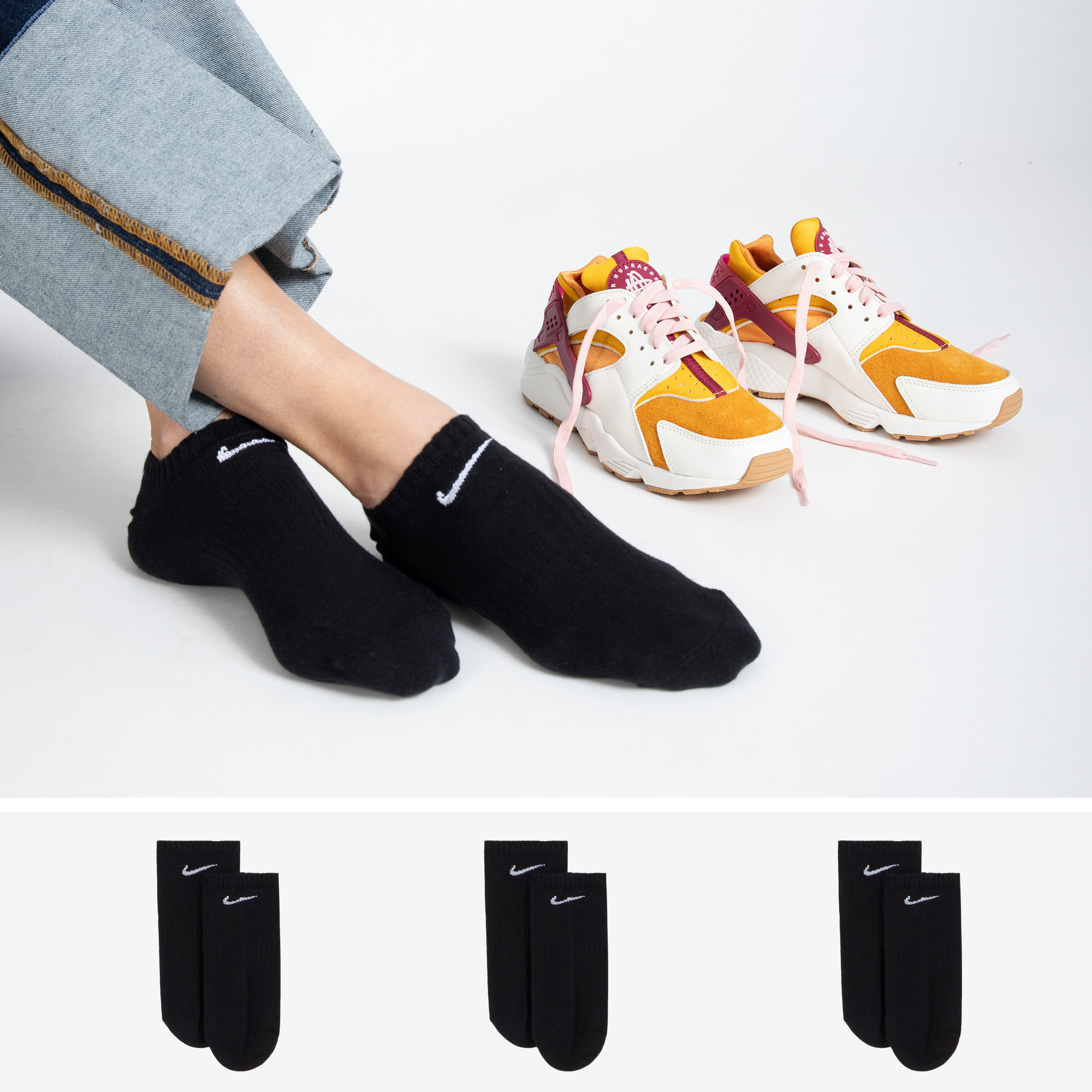 Nike Chaussettes X3 Invisible Noir