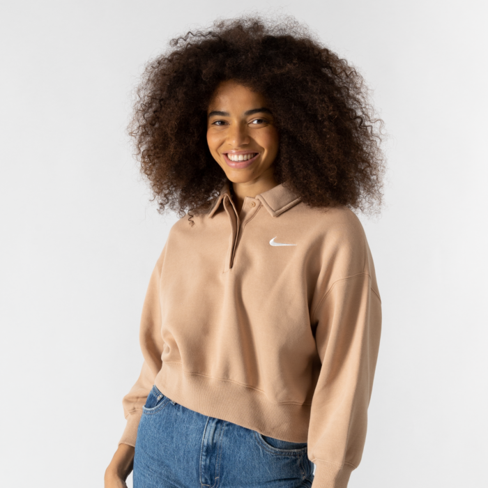 Nike Polo Crop Style Ls Beige
