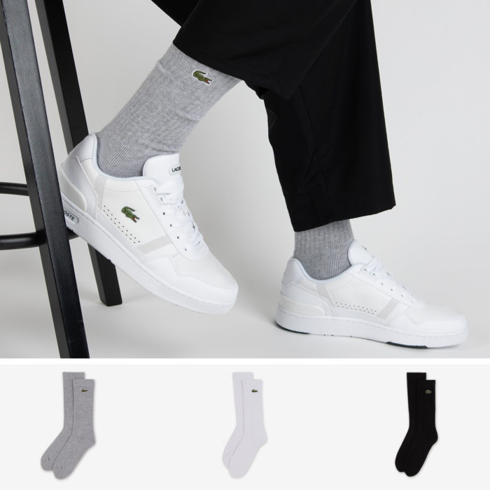Lacoste Chaussette X3 Crew Classic Logo Gris/blanc/noir