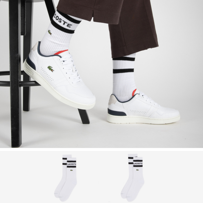 Lacoste Chaussettes Core Essentials Lotx2 Blanc/noir