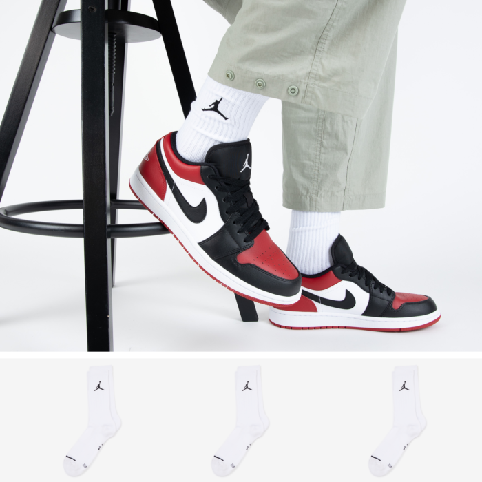 Jordan Chaussettes X3 Crew Jumpman Blanc/noir