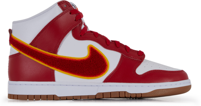 Nike Dunk High Chenille Swoosh Blanc/rouge