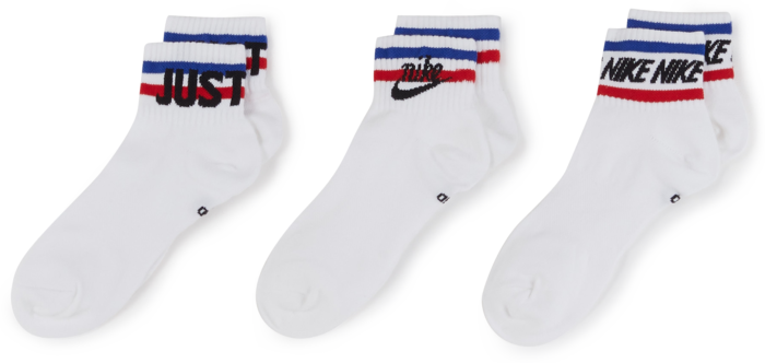 Nike Chaussettes X3 Quarter Multi Logo Blanc/noir/rouge