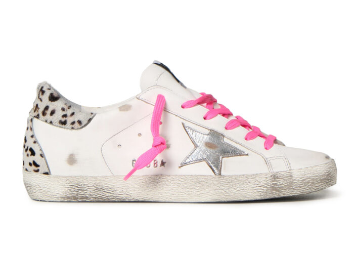 Golden Goose Super Star White Silver Pink Leopard Print (W)