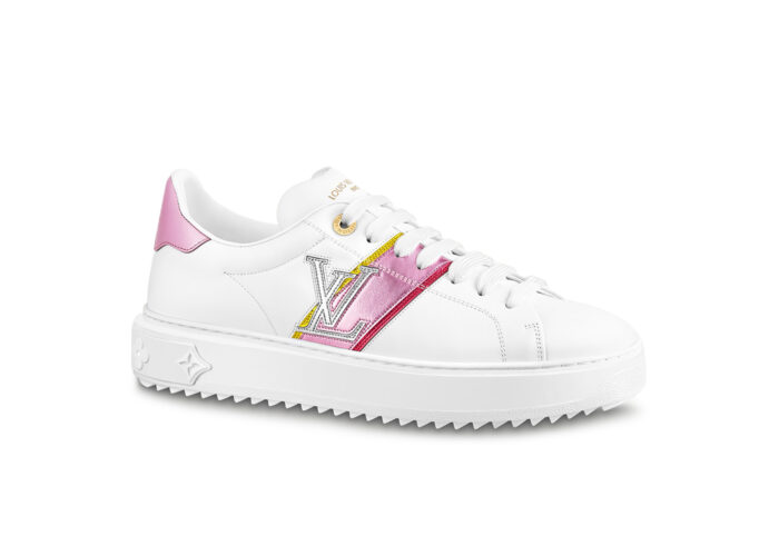 Louis Vuitton Time Out Graphic Striped Leather Pink White (W)