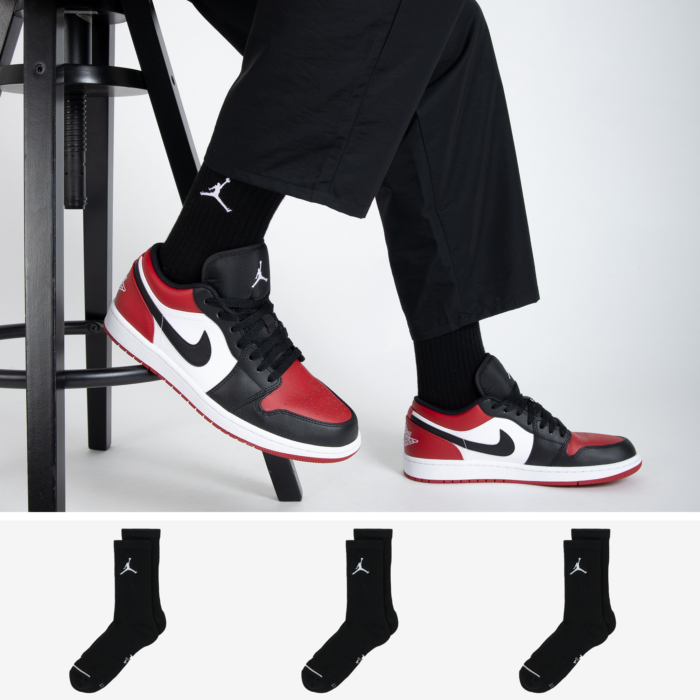 Jordan Chaussettes X3 Crew Jumpman Noir/blanc