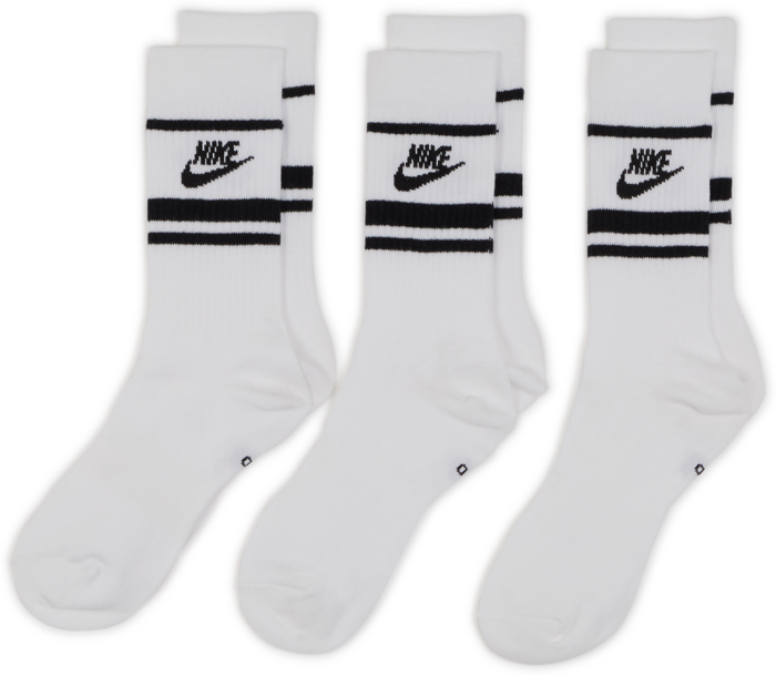 Nike Chaussettes X3 Crew Stripe Blanc/noir