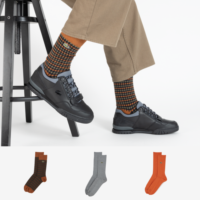 Lacoste Coffret Chaussettes High Logo Lotx3 Gris/orange