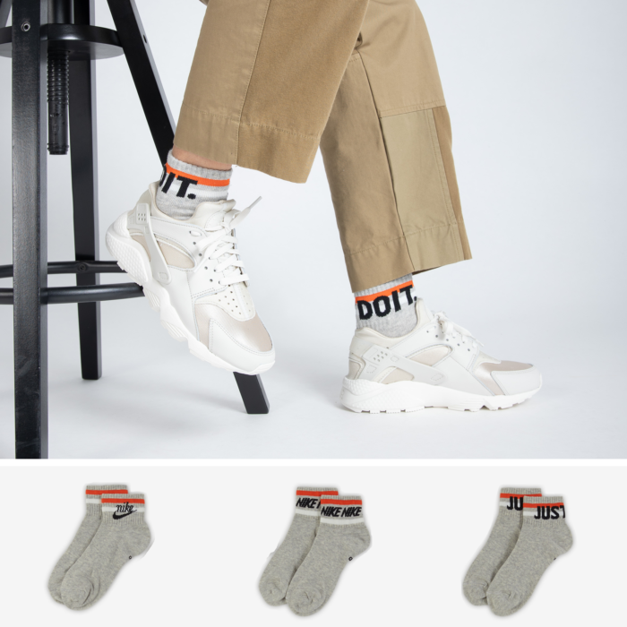 Nike Chaussettes X3 Quarter Multi Logo Gris/noir/rouge