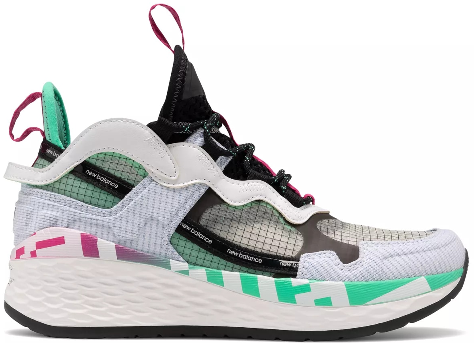 New Balance Test Run Project White Black Neon Emerald (W