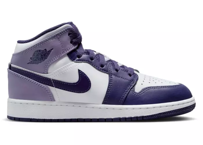 Air Jordan 1 Mid White Sky J Purple (GS)