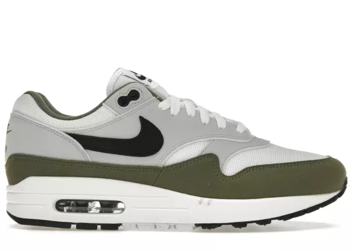Nike Air Max 1 White Black Medium Olive