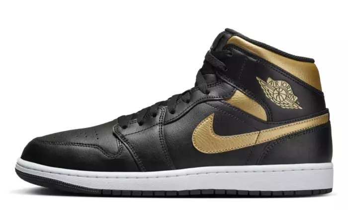 Air Jordan 1 Mid Black Metallic Gold