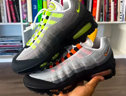 Un coup d’œil sur la Nike Air Max 95 OG “Bright Mandarin” en tailles adulte