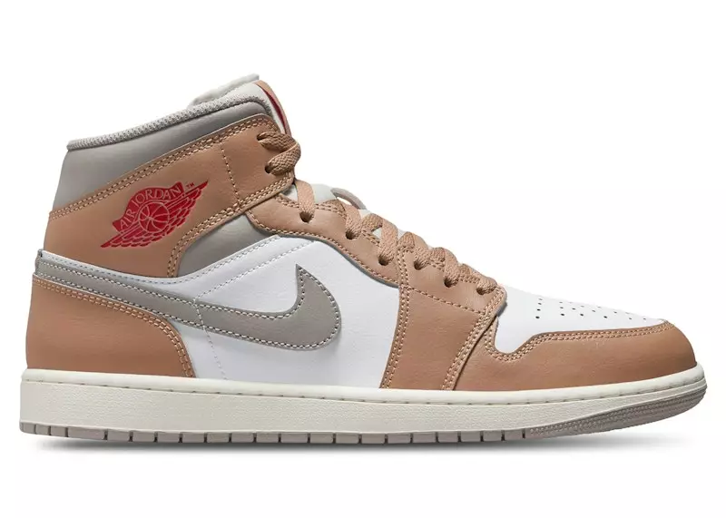 Air Jordan 1 Mid Rattan White College Grey