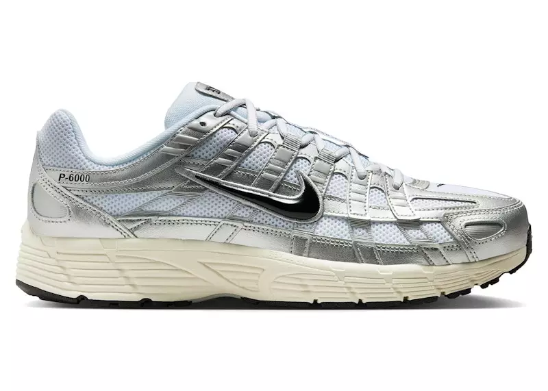 Nike P-6000 White Metallic Silver Flat Silver Black
