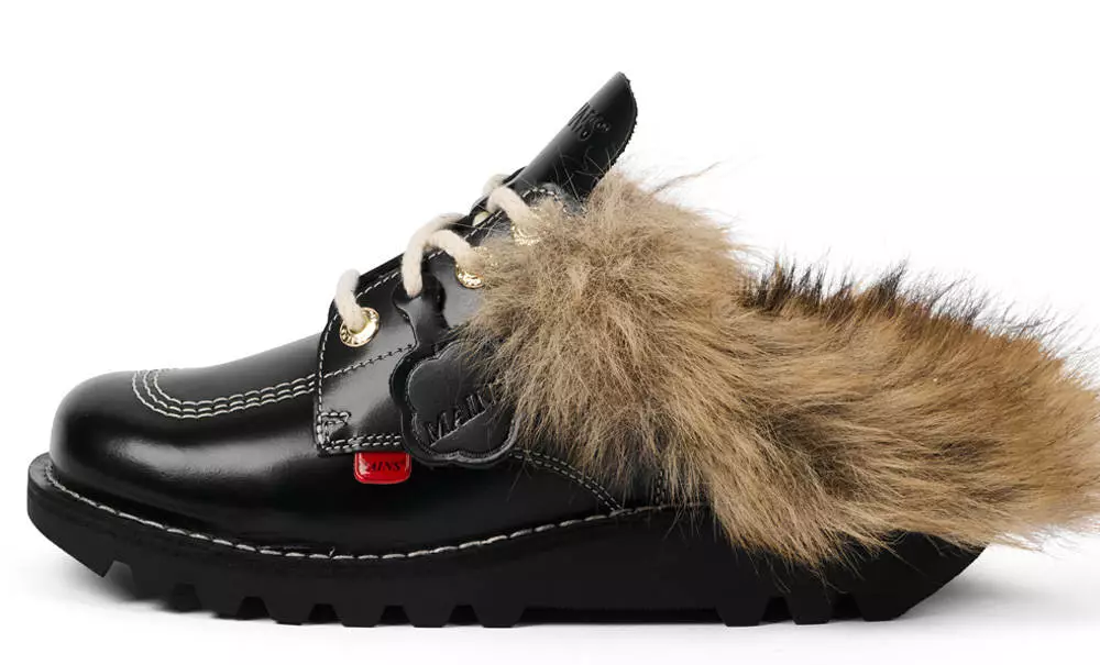 MAINS x Kickers Kick Mule Black Leather