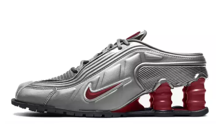 Martine Rose x Nike Shox MR4 Metallic Platinum Red