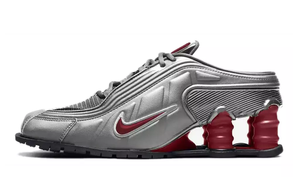 Martine Rose x Nike Shox MR4 Metallic Platinum Red
